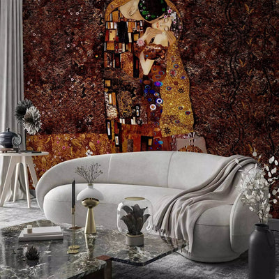 Wall Murals with Gustav Klimt's painting in brown color - love, 64507G-ART