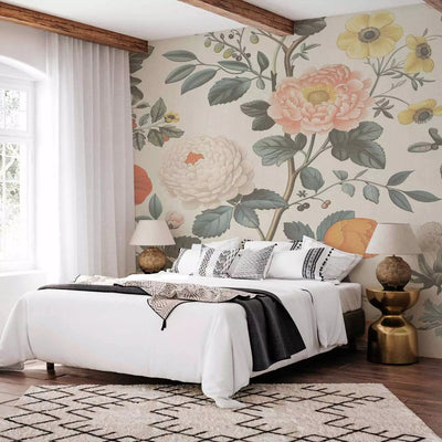 Wall Murals - pastel composition with flowers and greenery, 160795 G-ART