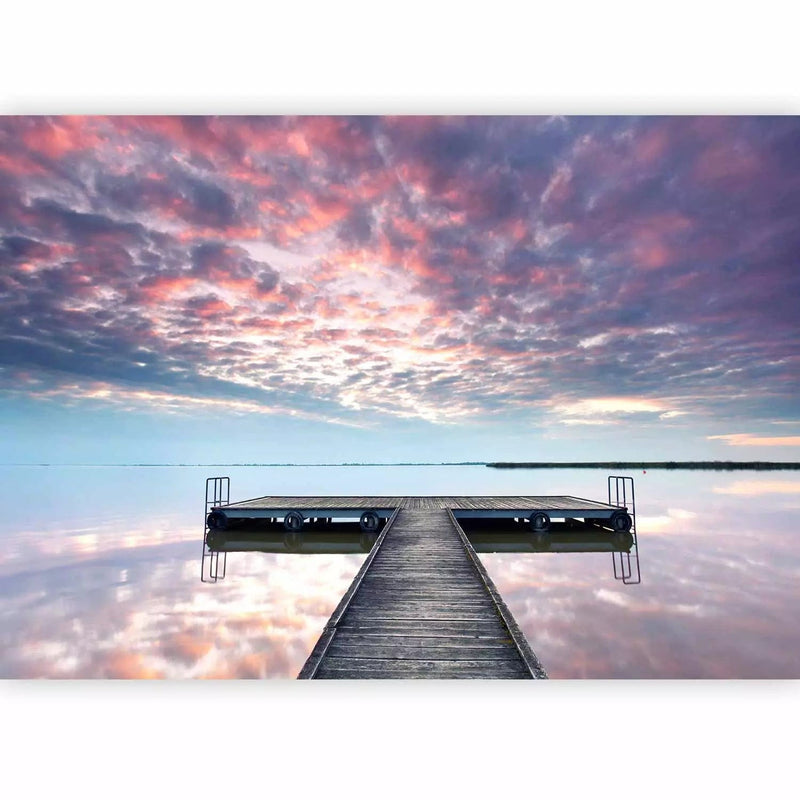 Wall Murals - lake landscape with calm water motif at sunrise, 92901G-ART