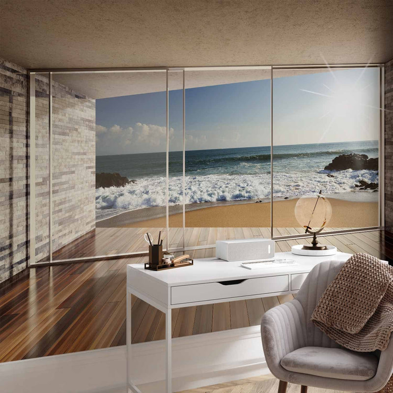 Фотообои - Окно с видом - песчаный пляж, 64120 G-ART
