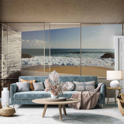 Wall Murals - Window with view - sandy beach, 64120 G-ART