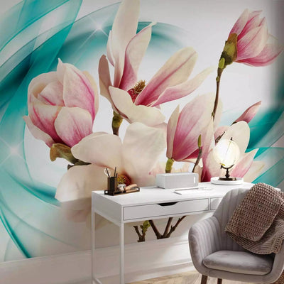 Fototapetai su „Magnolia“ gėlėmis mėlyna, 63835G-ART