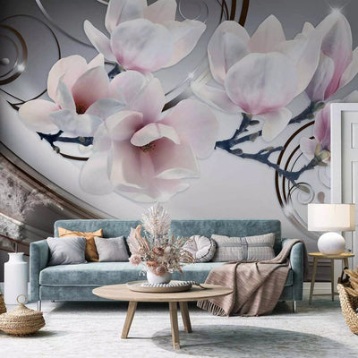 Gray Wall Murals with magnolia flowers, 61895 - Better price G -art