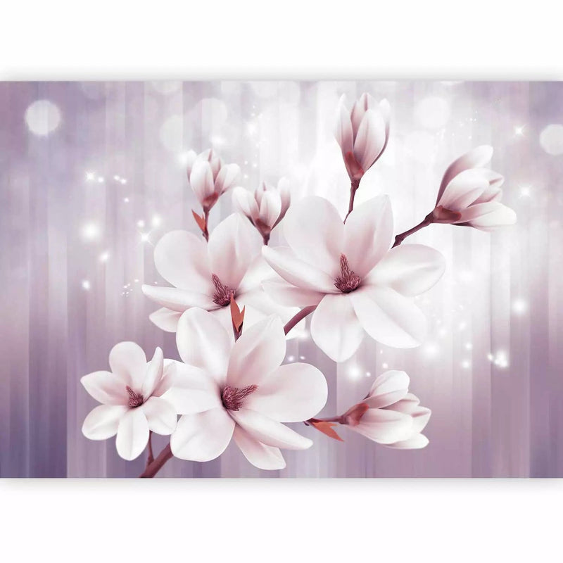 Wall Murals - Violet Magnolia and Light Game, 66209G-EAR