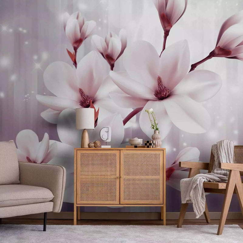 Wall Murals - purple magnolia and light game,66209G-ART