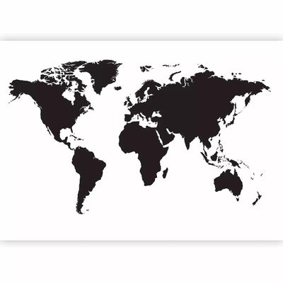 Wall Murals - Black and white world map, 95909 - choose size G-ART