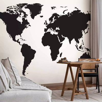 Wall Murals - Black and white world map, 95909 - choose size G-ART