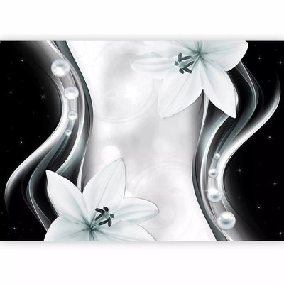 Valokuvatapetti (mustavalkoinen kukilla) - Cosmic Lilies - 63836G-ART