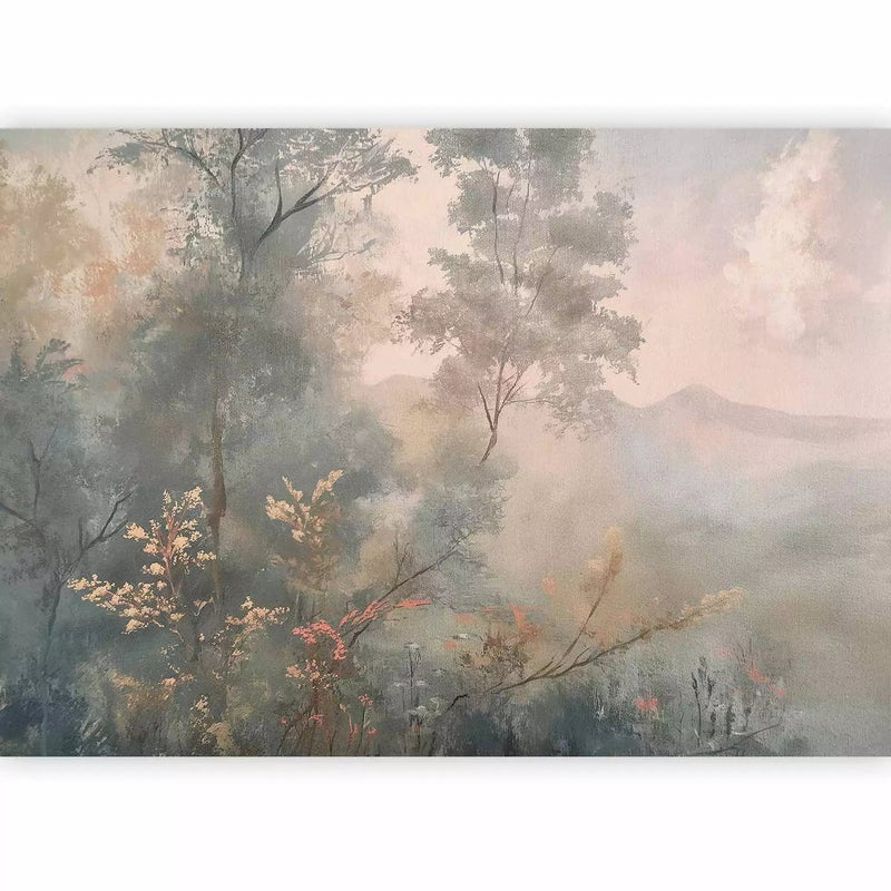 Wall Murals - Peaceful view of trees and bushes in the morning mist - buy G-ART