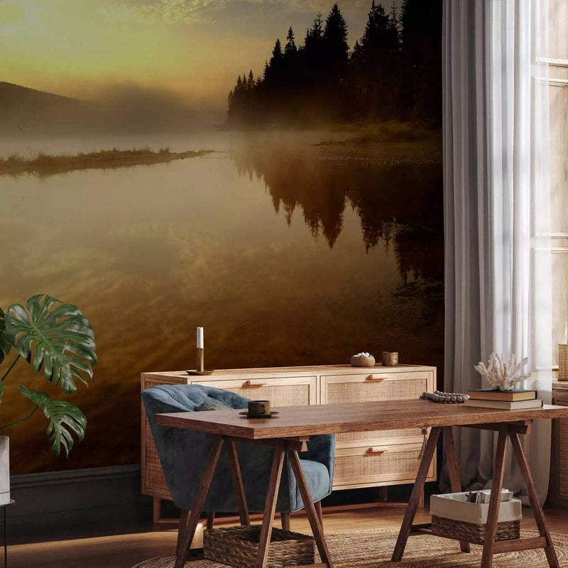 Wall Murals with a peaceful view of nature - Forest and lake - 60253 G-ART