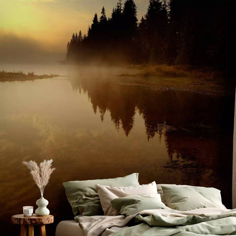 Wall Murals with a peaceful view of nature - Forest and lake - 60253 G-ART