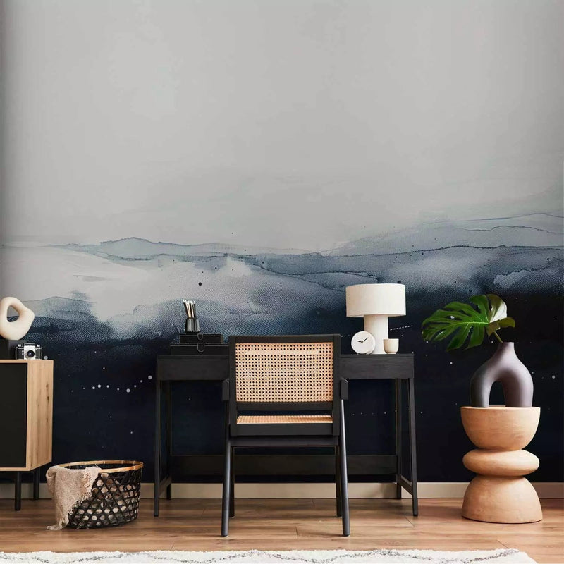 Wall Murals - delicate landscape in black and gray tones - to order G-ART