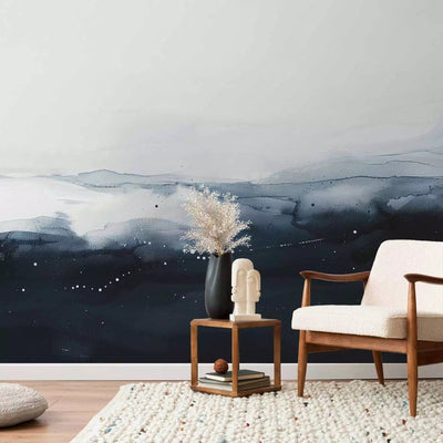 Wall Murals - delicate landscape in black and gray tones - to order G-ART