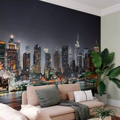 Wall Murals - New York Night Panorama with Skyscrapers, 64433 G-Art