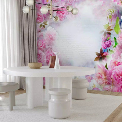 Wall Murals - abstract floral motif with inscriptions and clouds, 60669 G-ART