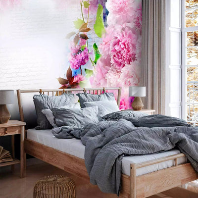 Wall Murals - abstract floral motif with inscriptions and clouds, 60669 G-ART