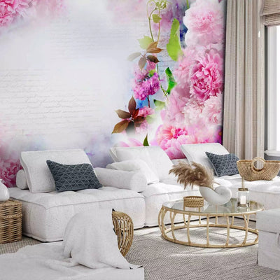 Wall Murals - abstract floral motif with inscriptions and clouds, 60669 G-ART