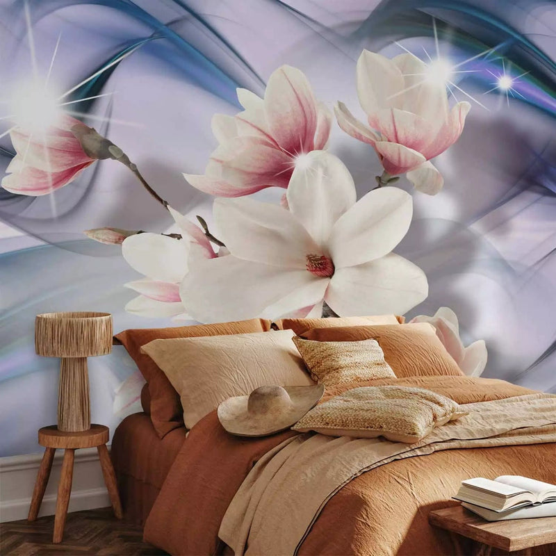 Wall Murals With magnolia flowers. In blue shades - 62465 G -art