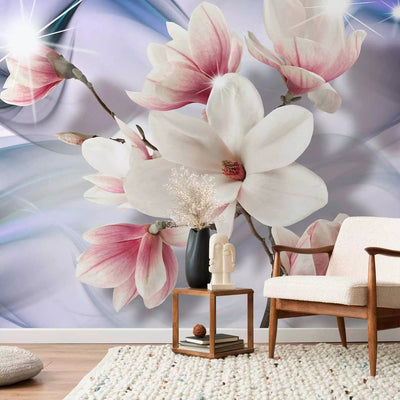 Wall Murals With magnolia flowers. In blue shades - 62465 G -art