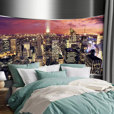 Wall Murals - New York architecture - skyline of skyscrapers at sunset G-ART