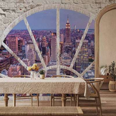 Wall Murals - view from New York window - Night view of the city G -art