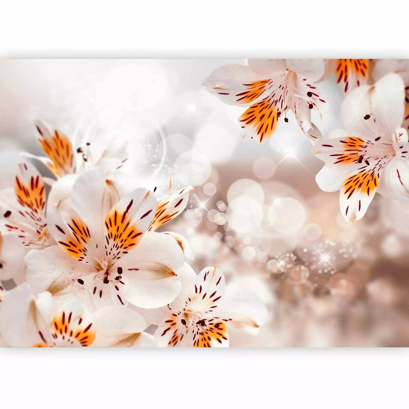 Wall Murals With spring flowers. Alstroemeria orange color, 88839g-art