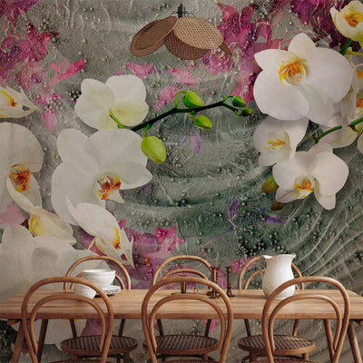 Wall Murals - orchids on wavy background - 88907 - better price G-ART