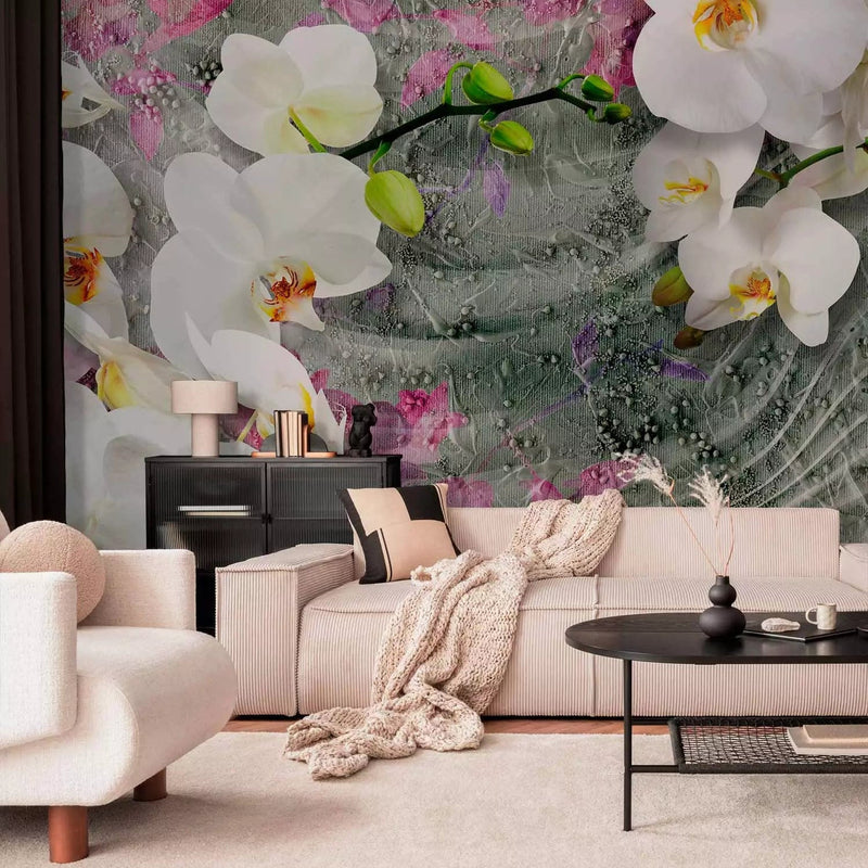 Wall Murals - orchids on wavy background - 88907 - better price G-ART