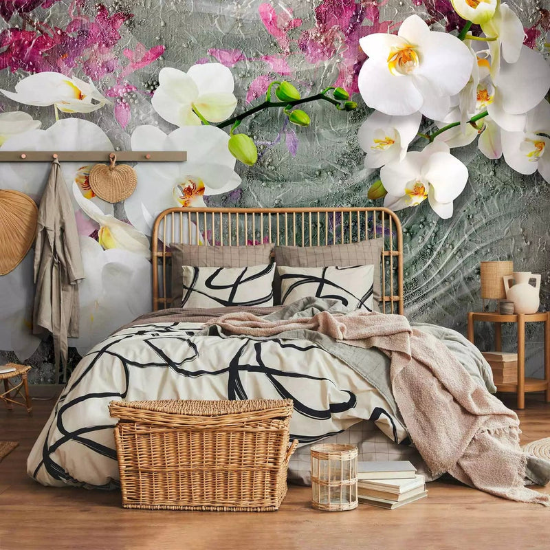 Wall Murals - orchids on wavy background - 88907 - better price G-ART