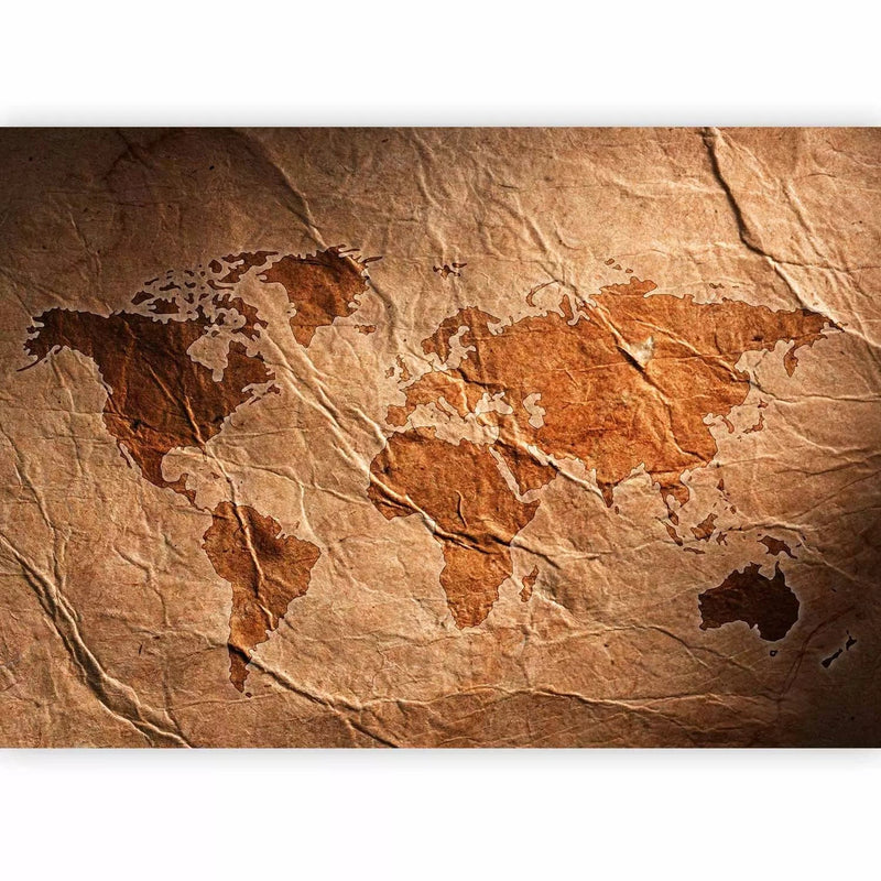 Wall Murals - World map on background with old paper texture, 64788 G-ART