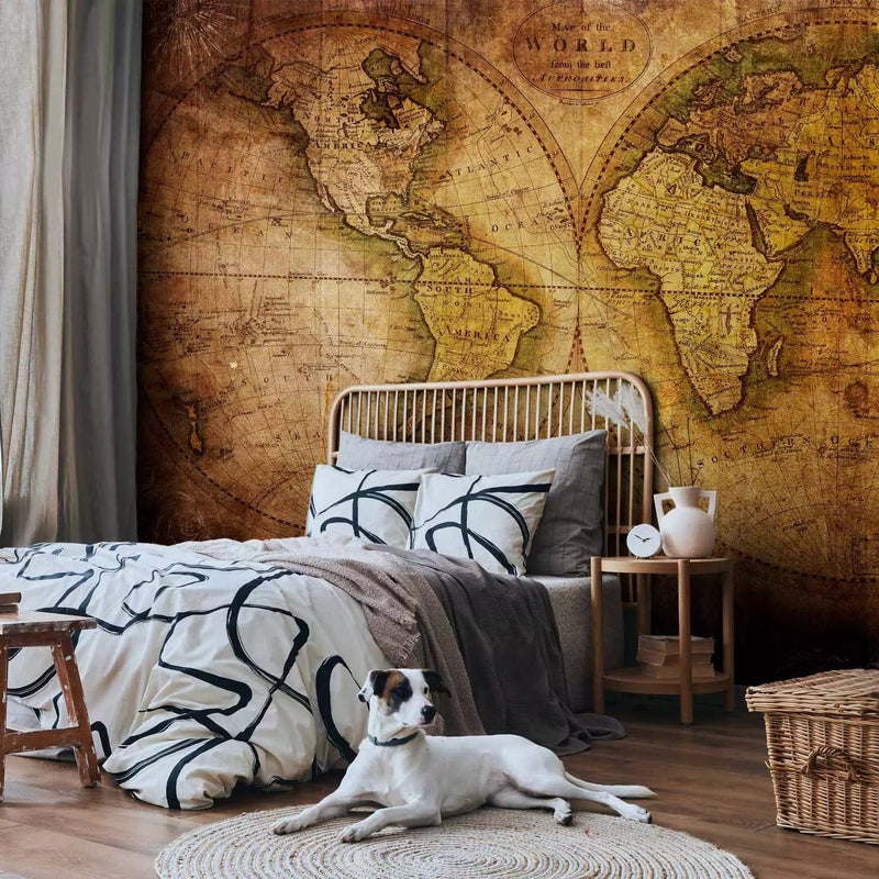 Wall Murals for bedroom in brown - Ancient world map, 61815 G-ART