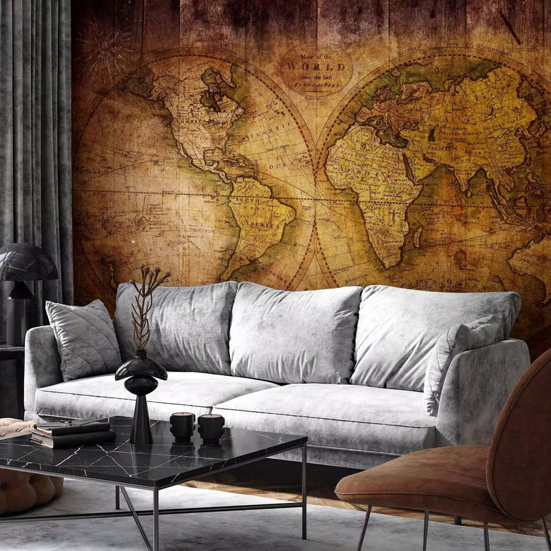 Wall Murals for bedroom in brown - Ancient world map, 61815 G-ART