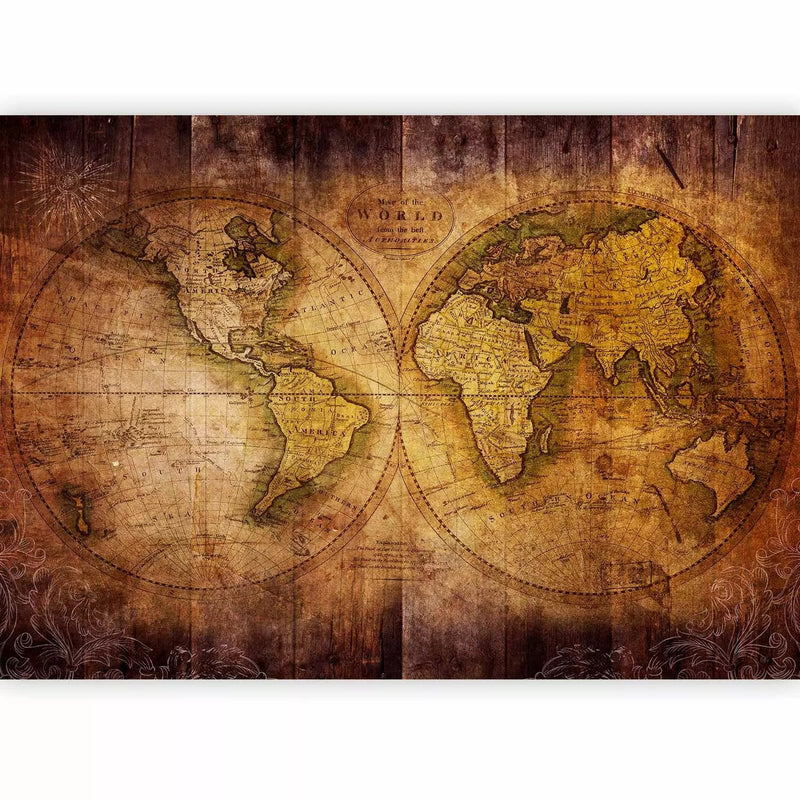 Wall Murals for bedroom in brown - Ancient world map, 61815 G-ART