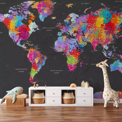 Wall Murals - World map with names in English, 95016 G-ART