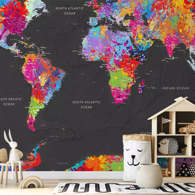 Wall Murals - World map with names in English, 95016 G-ART