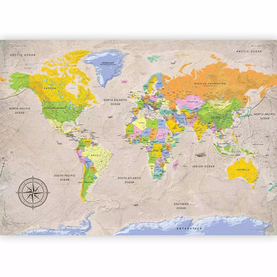 Wall Murals - World map in vintage style - buy online G-ART