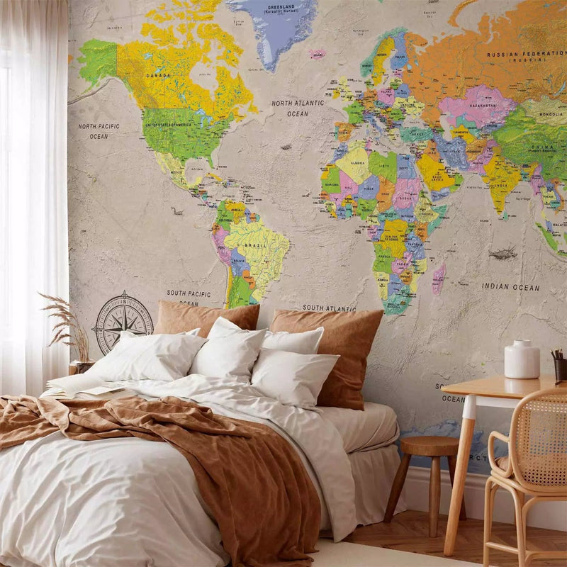 Wall Murals - World map in vintage style - buy online G-ART