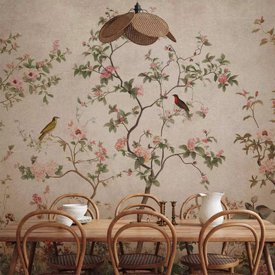 Wall Murals - flowering bushes with birds in the middle of lush vegetation in G-ART