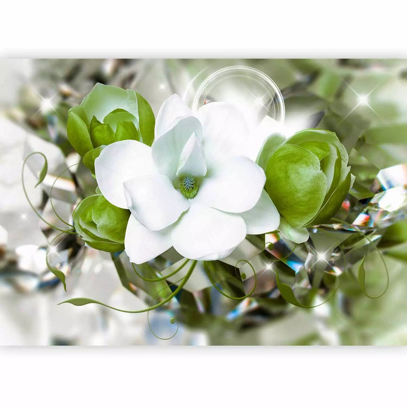 Wall Murals - Beautiful Magnolia Bouquet in shades of green, 89803G-ART