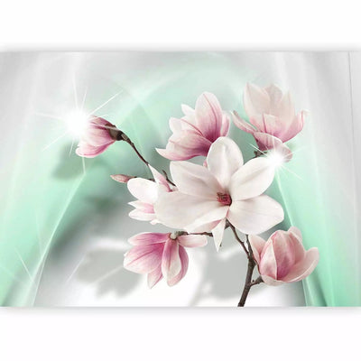 Wall Murals - Magnolia and green rainbow - pink flowers on background G-ART