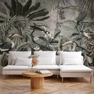 Tropical motifs, Wall Murals with jungle and exotic birds, 138588 G-ART