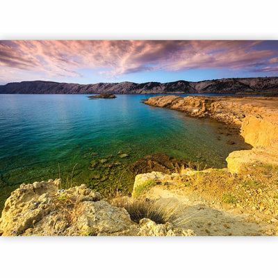 Fototapetes - ainava ar tirkīza jūru un akmeņainu pludmali, 92589  G-ART