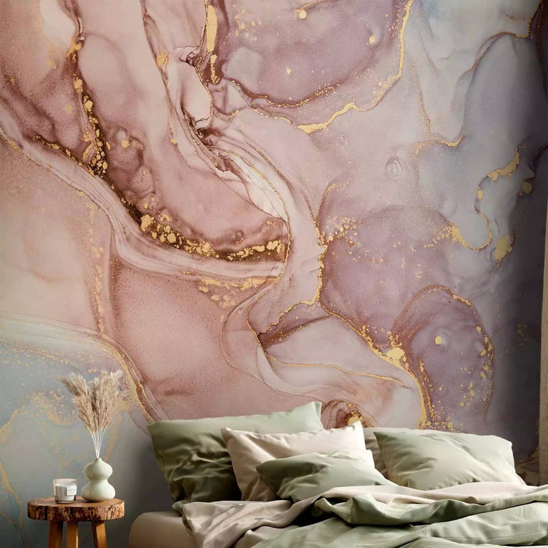 Wall Murals - Marble - abstraction in blue and violet tones, 160024 G-ART