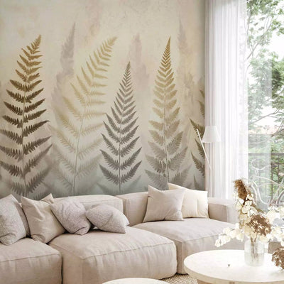 Wall Murals - fern leaves in soft, muted tones, 161118 G-ART