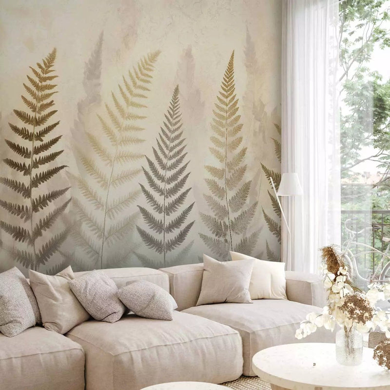 Wall Murals - fern leaves in soft, muted tones, 161118 G-ART