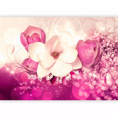 Wall Murals - Pink magnolia with sparkling crystals, 88794 G-ART