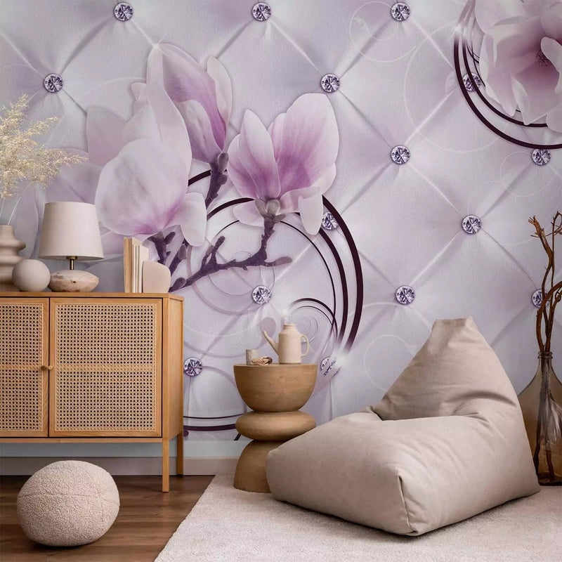 Wall Murals - Purple Magnolias and Precious Stones, 64395G-ART