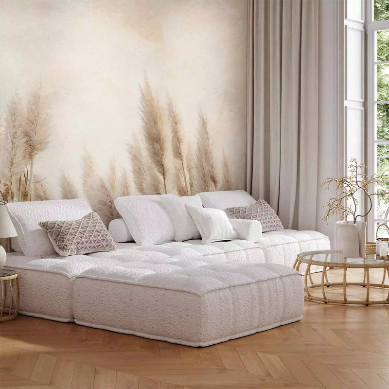 Wall Murals with reed in pastel shades, Merino G-ART