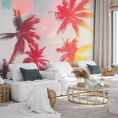 Wall Murals - Sunny palms - tropical leaves in colourful light - buy at G-ART