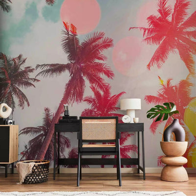 Wall Murals - Sunny palms - tropical leaves in colourful light - buy at G-ART